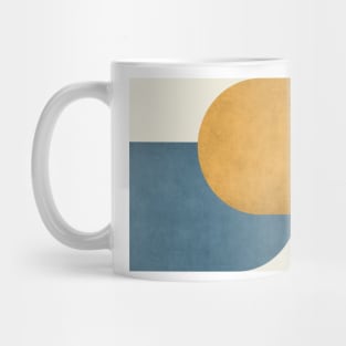 Half Circle Colorblock - Gold Blue and White Mug